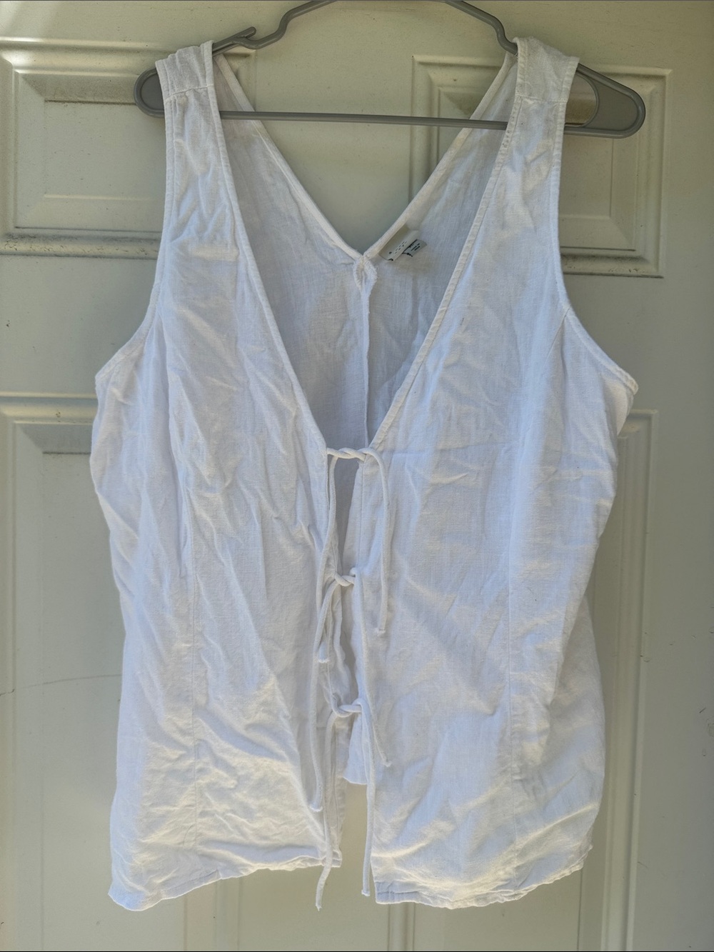 a new day White Tie-Front Sleeveless Tank